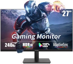 Viewedge 27 inch Gaming Monitor 240Hz 1ms FHD (1920x1080p) Computer Monitor, 110% sRGB HDR10 HDMI x 2 & DP x 2 Port, Built-in Speakers, Support Freesync and Wall Mount
