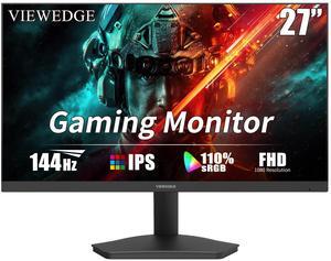 Viewedge Gaming Monitor 27 Inch FHD 144hz, 1ms IPS 1080p Computer Monitor with 110% sRGB, Bluelight Filter, HDMI & VGA Port, Support Wall Mount