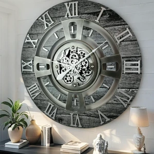 ENGLAND LINE WALL CLOCK ROUND 24 INCH CARBON GREY ENGLAND LINE WALL CLOCK ROUND 24 INCH CARBON GREY