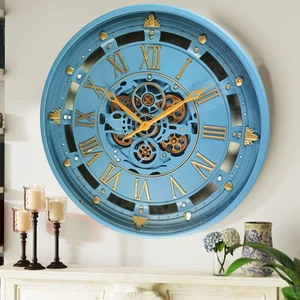BELGIUM LINE WALL CLOCK ROUND 26 INCH BLUE BELGIUM LINE WALL CLOCK ROUND 26 INCH BLUE