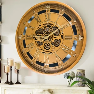 BELGIUM LINE WALL CLOCK ROUND 26 INCH WALNUT BELGIUM LINE WALL CLOCK ROUND 26 INCH WALNUT