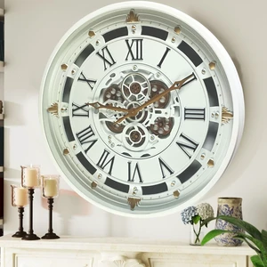 BELGIUM LINE WALL CLOCK ROUND 26 INCH WHITE BELGIUM LINE WALL CLOCK ROUND 26 INCH WHITE