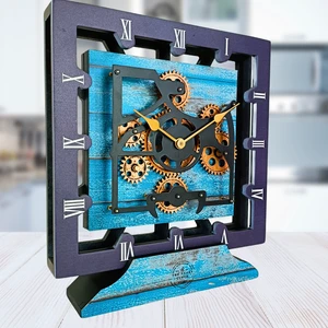 CANADA LINE DESK CLOCK SQUARE (HYBRID WALL) 10 INCH OCEAN BLUE CANADA LINE DESK CLOCK SQUARE (HYBRID WALL) 10 INCH OCEAN BLUE