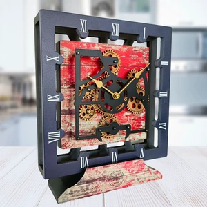 CANADA LINE DESK CLOCK SQUARE (HYBRID WALL) 10 INCH RED LAVA CANADA LINE DESK CLOCK SQUARE (HYBRID WALL) 10 INCH RED LAVA
