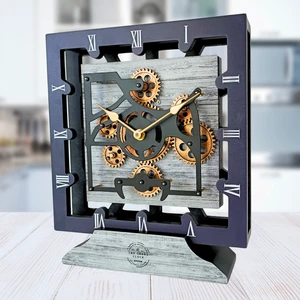 CANADA LINE DESK CLOCK SQUARE (HYBRID WALL) 10 INCH SILVER GREY CANADA LINE DESK CLOCK SQUARE (HYBRID WALL) 10 INCH SILVER GREY