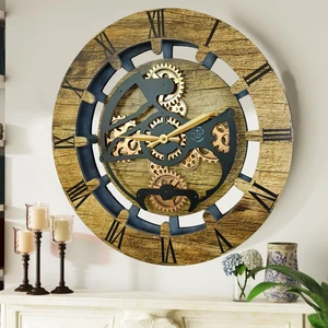 CANADA LINE WALL CLOCK ROUND 24 INCH GOLD ANTIQUE CANADA LINE WALL CLOCK ROUND 24 INCH GOLD ANTIQUE