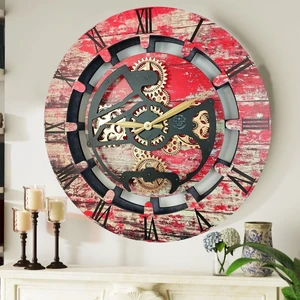 CANADA LINE WALL CLOCK ROUND 24 INCH RED LAVA CANADA LINE WALL CLOCK ROUND 24 INCH RED LAVA