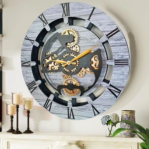 CANADA LINE WALL CLOCK ROUND 24 INCH SILVER GREY CANADA LINE WALL CLOCK ROUND 24 INCH SILVER GREY