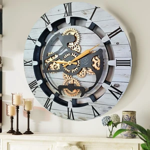 CANADA LINE WALL CLOCK ROUND 24 INCH WHITE FARMHOUSE CANADA LINE WALL CLOCK ROUND 24 INCH WHITE FARMHOUSE