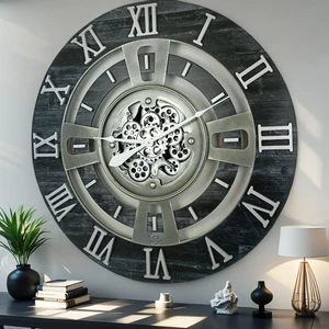 ENGLAND LINE WALL CLOCK ROUND 24 INCH VINTAGE BLACK ENGLAND LINE WALL CLOCK ROUND 24 INCH VINTAGE BLACK