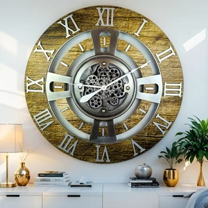 ENGLAND LINE WALL CLOCK ROUND 36 INCH GOLD ANTIQUE ENGLAND LINE WALL CLOCK ROUND 36 INCH GOLD ANTIQUE