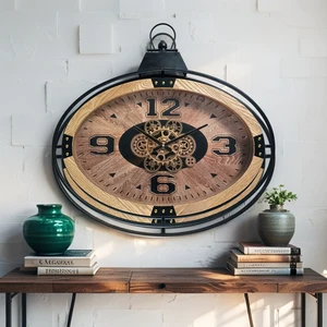 FINLAND LINE WALL CLOCK OVAL 26 INCH "ESPOO" WOOD-BLACK FINLAND LINE WALL CLOCK OVAL 26 INCH "ESPOO" WOOD-BLACK