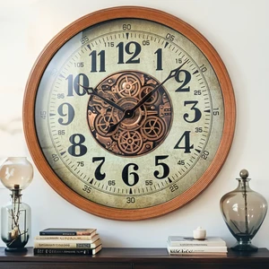 FINLAND LINE WALL CLOCK ROUND 32 INCH "OULU" BROWN-WHITE FINLAND LINE WALL CLOCK ROUND 32 INCH "OULU" BROWN-WHITE