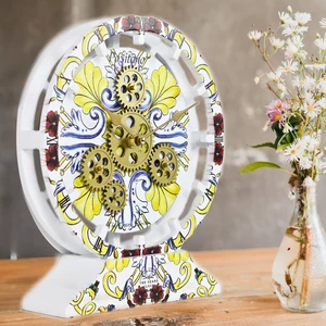 ITALY LINE DESK CLOCK ROUND (HYBRID WALL) 10 INCH POSITANO ITALY LINE DESK CLOCK ROUND (HYBRID WALL) 10 INCH POSITANO