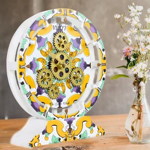 ITALY LINE DESK CLOCK ROUND (HYBRID WALL) 10 INCH VIETRI ITALY LINE DESK CLOCK ROUND (HYBRID WALL) 10 INCH VIETRI