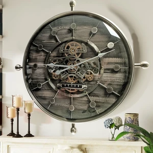 LUXEMBOURG LINE WALL CLOCK ROUND 27 INCH "SCHUSTERHAFF" BLACK-SILVER LUXEMBOURG LINE WALL CLOCK ROUND 27 INCH "SCHUSTERHAFF" BLACK-SILVER