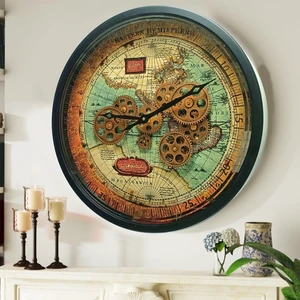 PORTUGAL LINE WALL CLOCK ROUND 18 INCH "COIMBRA" BLACK-ANTIQUE PORTUGAL LINE WALL CLOCK ROUND 18 INCH "COIMBRA" BLACK-ANTIQUE