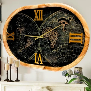PORTUGAL LINE WALL CLOCK OVAL 27 INCH "LISBON" WOOD-BLACK PORTUGAL LINE WALL CLOCK OVAL 27 INCH "LISBON" WOOD-BLACK