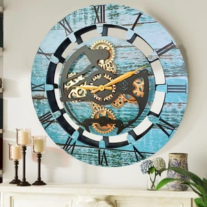 CANADA LINE WALL CLOCK ROUND 24 INCH AQUA GREEN CANADA LINE WALL CLOCK ROUND 24 INCH AQUA GREEN