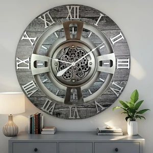 ENGLAND LINE WALL CLOCK ROUND 36 INCH CARBON GREY ENGLAND LINE WALL CLOCK ROUND 36 INCH CARBON GREY