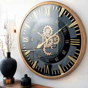 FINLAND LINE WALL CLOCK ROUND 32 INCH "TAMPERE" BROWN-BLACK FINLAND LINE WALL CLOCK ROUND 32 INCH "TAMPERE" BROWN-BLACK