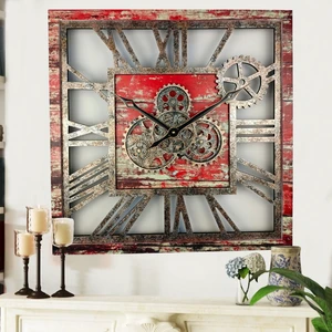 AMERICA LINE WALL CLOCK SQUARE 24 INCH RED LAVA AMERICA LINE WALL CLOCK SQUARE 24 INCH RED LAVA