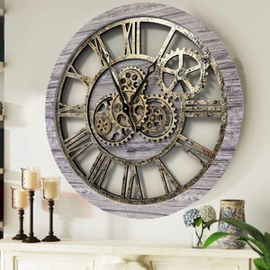 AMERICA LINE WALL CLOCK ROUND 24 INCH SILVER GREY AMERICA LINE WALL CLOCK ROUND 24 INCH SILVER GREY