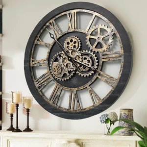 AMERICA LINE WALL CLOCK ROUND 24 INCH VINTAGE BLACK AMERICA LINE WALL CLOCK ROUND 24 INCH VINTAGE BLACK