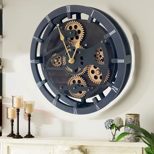 CANADA LINE MANTEL CLOCK ROUND (HYBRID WALL) 16 INCH VINTAGE BLACK CANADA LINE MANTEL CLOCK ROUND (HYBRID WALL) 16 INCH VINTAGE BLACK