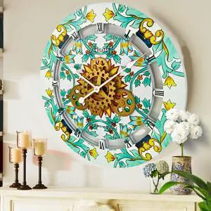 The Gears Clock 24 inches Round Italy Collection Wall Clock with Moving Gears
