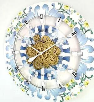 The Gears Clock 36 inches Round Italy Collection Wall Clock with Moving Gears Ravello