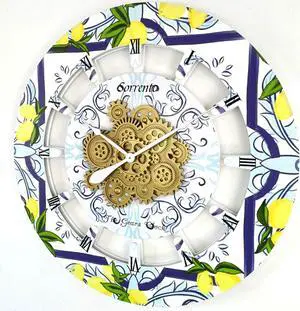 The Gears Clock 36 inches Round Italy Collection Wall Clock with Moving Gears Sorrento