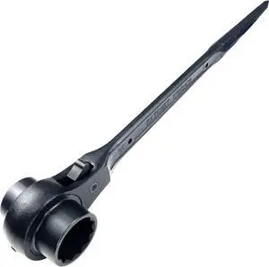 WEDO Scaffold Podger Ratchet Wrench,Double Side Socket Wrench,Quick Release 19X22mm Spud Wrench,Length 312mm Ratchet Spanner,Cr-V,Die-forged Ratcheting Socket Wrench