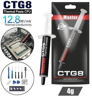 Maxtor Thermal CTG8 12.8W/mk thermal paste,Gaming grade CPU/GPU/cooling fan overclocking thermal grease,High TDP device cooling solution,4g syringe installation 2 g