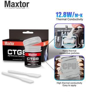 Maxtor Thermal CTG8 12.8W/mk thermal paste,Gaming grade CPU/GPU/cooling fan overclocking thermal grease,High TDP device cooling solution,4g syringe installation 10 g