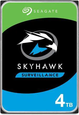 SEAGATE ST4000VX007 Skyhawk 4TB Surveillance Hard SATA 6Gb/s 64MB Cache 3.5-Inch Internal Drive-Frustration Free Packaging (ST4000VXZ07) Mechanical Hard Disk