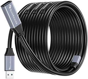 BlueRigger USB 3.0 Extension Cable (100FT, Active, 5Gbps, In-Wall CL3 Rated, Type A Male to Female Adapter Cord) - Long USB Repeater Extender for VR Headset, Printer, Hard Drive, Keyboard, Mouse, Xbox