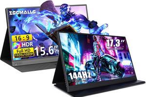 ZSCMALLS Portable Monitor, 15.6 Inch 1080P FHD Laptop Monitor USB C HDMI Computer Display HDR Gaming Monitor w/Premium Smart Cover & Speakers, External Monitor for Laptop PC Mac PS5-PS1 Xbox Swit