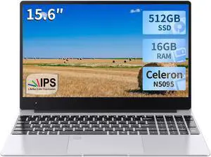 JSHIX Laptop Computer,15.6 Inch Laptops,16GB RAM,512GB SSD,Fingerprint Unlocking, Celeron N5095 Processor with Windows 11 Laptop Computers,for Running Office Type Applications and Everyday Work