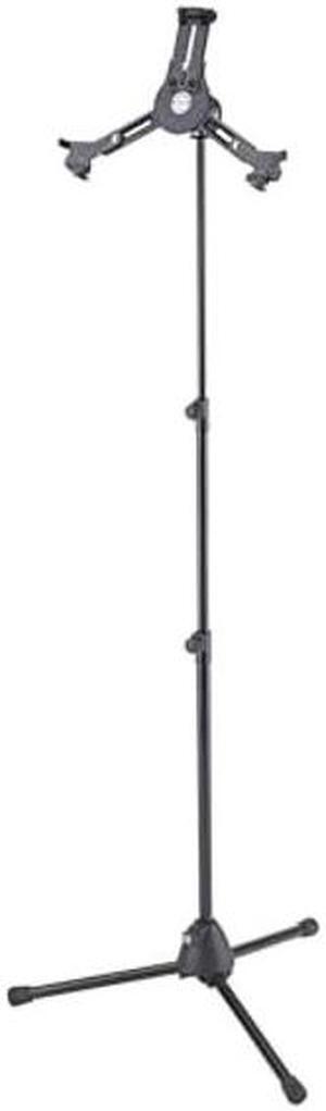K&M Konig & Meyer 19793.316.55 Universal Tablet Mount/iPad Holder & Stand | Rotate Tablet 360deg | Adjustable Height | Stable Tripod Base | Studio/Remote Home Use | Portable | German Made Black
