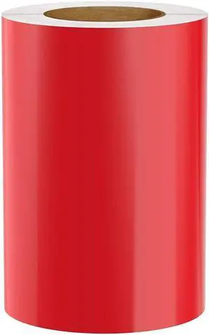 Premium Vinyl Label Tape, Red, 8" x 150' for DuraLabel 9000, LabelTac 9, SafetyPro 9G, VnM 8 and Viscom ProMax 9