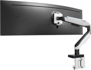 MountIt HeavyDuty Ultrawide Monitor Arm up to 49  44 lb for Samsung Odyssey G9 75x75 and 100x100 VESA Desk Mount for Widescreen Curved Monitors Gas Spring RGB Lights Clamp and Grommet