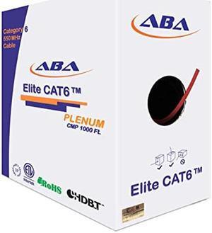 CAT6 Plenum (CMP), Ethernet Cable 1000ft, Unshielded Twisted Pair (UTP) 23AWG, Solid Pure Bare Copper, 550MHz, UL Certified, Easy to Pull (Reelex II) Box, Bulk Networking Cable - RED