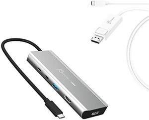 j5create USB4 Dual 4K Multi-Port Hub + USB-C to DisplayPort Cable (JCD401+JCA141)