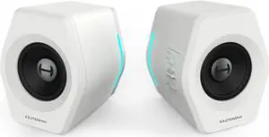 G2000 32W PC Computer Speakers for Gaming Desktop PC Laptop Mac Computer Woofer Speakers Bluetooth USB 3.5mm AUX Inputs RGB Lights Multimedia Speakers White