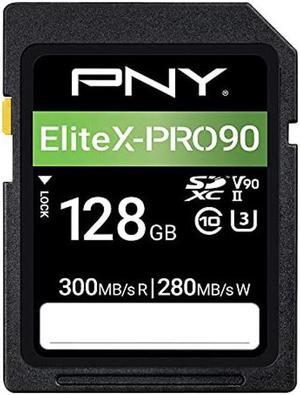 PNY 128GB EliteX-PRO90 Class 10 U3 V90 UHS-II SDXC Flash Memory Card