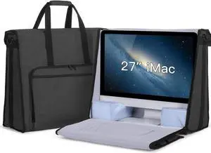 Damero Carrying Tote Bag Compatible with Apple 27" iMac Desktop Computer, Travel Storage Bag for iMac 27-inch and Other Accessories, Black