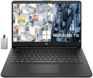 HP Stream 14" HD BrightView Laptop, Intel Celeron N4020 Processor, 8GB RAM, 64GB Storage, Intel HD Graphics, 720p Webcam, 1 Year Office 365, Black, Win 11 S, 32GB Hotface USB Card