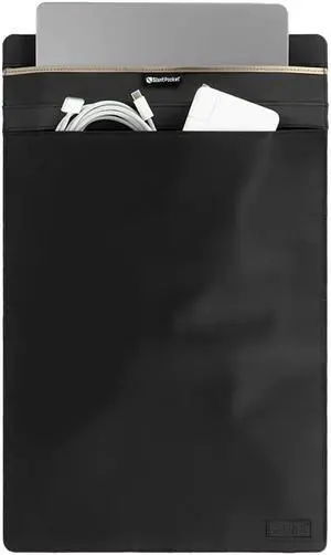 SLNT Weatherproof Nylon Faraday Bag with Silent Pocket - Signal Blocking Device Vertical Sleeve for 15" Laptops & Tablets - Blocks RFID, WiFi, Bluetooth, NFC, Cellular, GPS, EMF (Black Nylon, 15 in)