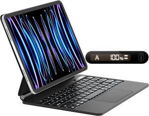WIWU iPad Keyboard Case for iPad Pro 12.9 inch (6th,5th,4th,3rd) Generation, Magic iPad Pro 12.9 Case with Keyboard, Multi-Touch Trackpad, Floating Cantilever Stand, Backlit, Real-time Power Display
